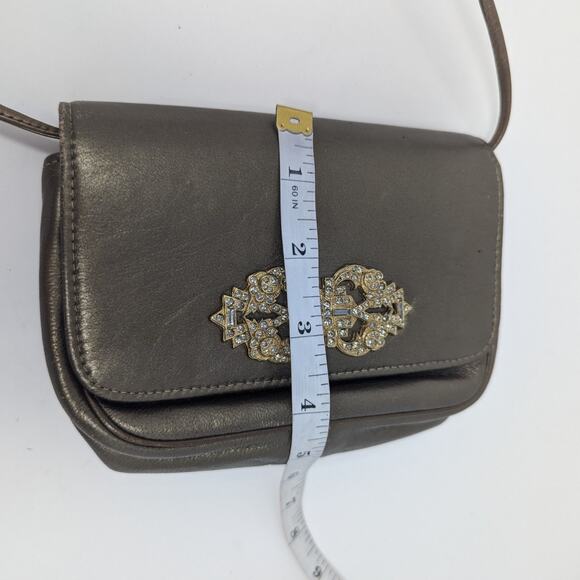 Vintage Susan Gail Original Leather Ornate Gold Detail Crossbody Evening Bag - Picture 8 of 16